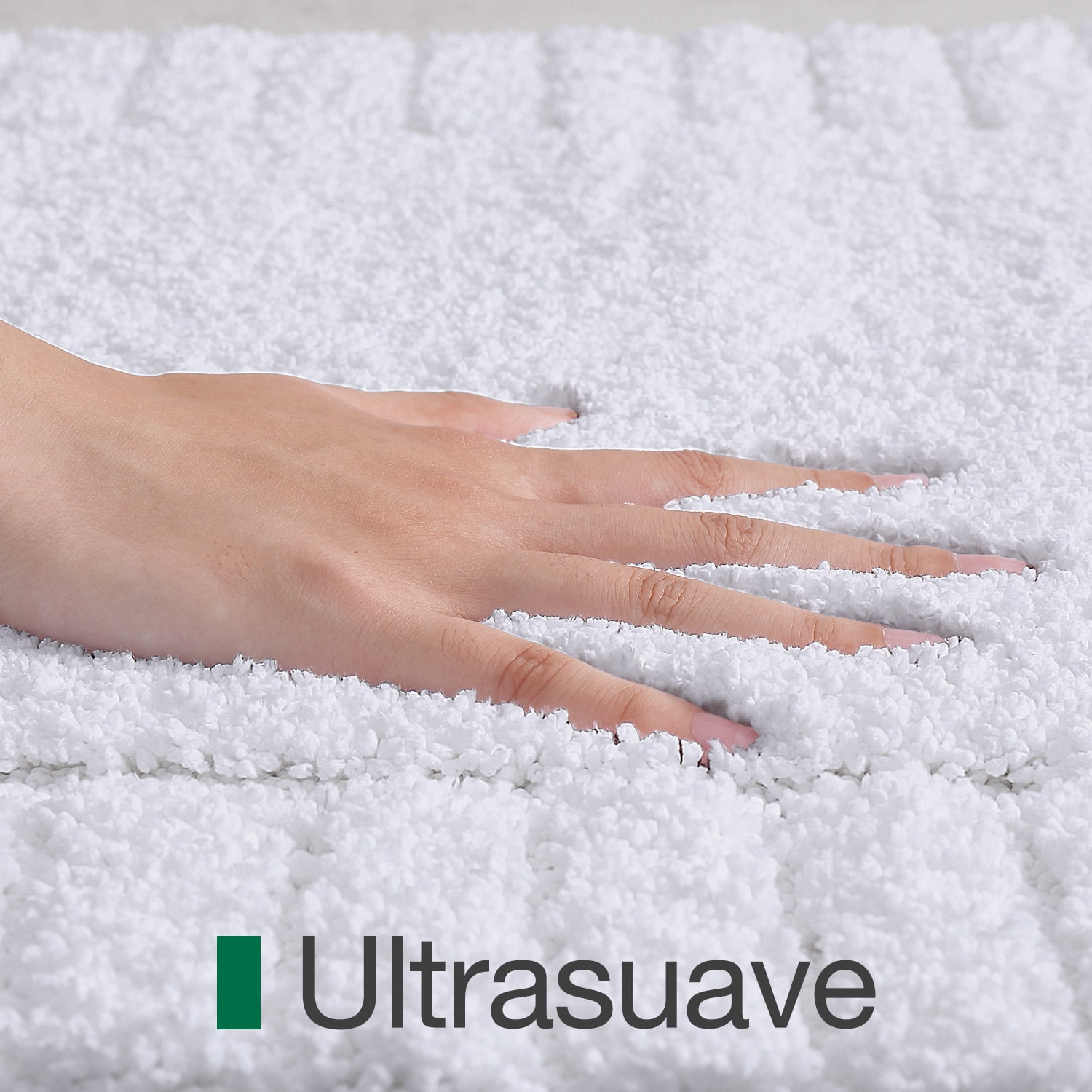 FRABE Bathroom Rugs Non Slip with Rubber Backing, Extra Soft Plush Microfiber Bath Rug Absorbent, Machine Washable Bath Mat Quick Dry for Tub, Shower, Hotel, White, 24"x43"