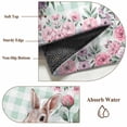 thumbnail image 6 of Round Rug 6Ft Washable Non-Slip, Easter Bunny Roses Circle Area Rugs for Living Room Bedroom, Pink Floral Spring Green Buffalo Plaid Indoor Floor Mats Carpet Runner for Home Decor Aesthetic, 6 of 8