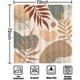 thumbnail image 4 of 72" x 72" Abstract Mid Century Shower Curtain Geometric Boho Leaves Minimalist Aesthetic Bathroom Set Modern Home Bath Bathtub Decor Durable Fabric Machine Washable with 12 Hooks, 4 of 5