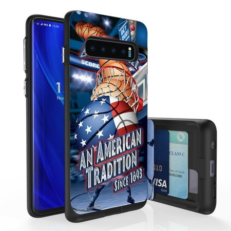 Galaxy S10 Case, PimpCase Slim Wallet Case + Dual Layer Card Holder For Samsung Galaxy S10 [NOT S10e OR S10+] (Released 2019) Basketball
