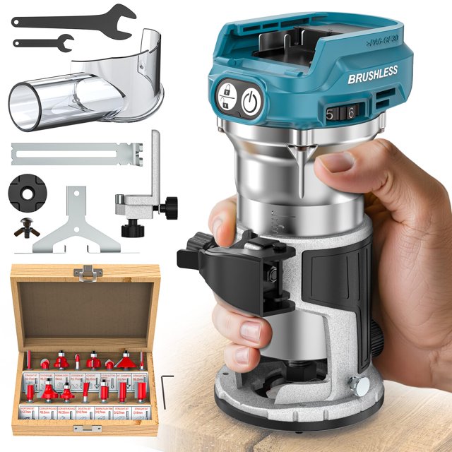 Enrutador compacto inalámbrico MTiolHig 800 W 30000 RPM con 15 bits