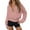 Pink, variant on IWRICH Women's 2025 Fall Hooded Sweatshirts Long Sleeve Half Zip Cropped Hoodies Pullover Winter Fashion Clothes Sky Blue XL