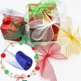 thumbnail image 2 of Clearance! CICRKHB Wired Ribbon Poly Mesh Ribbon with Metallic Foil Each Roll for Wreaths Swags Bows Wrapping and Decorating, 2 of 2