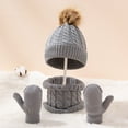 thumbnail image 2 of Baqcunre Winter Clothes for Women,Winter Kids Hat Scarf Glove Set Knit Lined Neck Warmer Mittens for Toddler Boys Girls Gray, 2 of 5