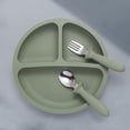 thumbnail image 2 of Set de alimentación para bebé Eascrozn con platos y cubiertos de silicona, 2 of 7