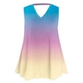 thumbnail image 4 of Aofany Plus Size Tank Tops for Women Flowy V Neck Women Shirts Loose Fit Summer Sleeveless Gradient Tops, 4 of 5