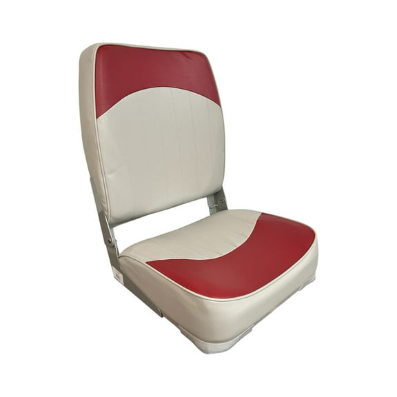 Horizon Manufacturing Boat Seat, High Back, Economy, Fold Down, 1013- ABE Gray/Red