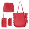 thumbnail image 3 of Juego de 4 carteras y tarjeteros de piel sintética ajustables 4 en 1 para mujer Rojo, 3 of 9