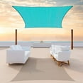 thumbnail image 3 of ColourTree Turquoise Rectangle Sun Shade Sail Canopy with Hardware Kit - UV Block, Water Permeable, Heavy-Duty Outdoor Awning for Patio, Garden, Yard, 3 of 10