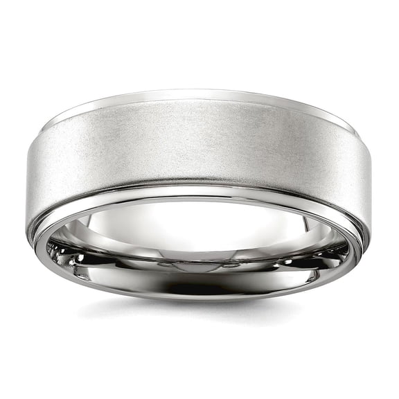 Stainless Steel Polished With Brushed Center 8mm Band Size 13 Ring for Women and Men - 8.3 Grams