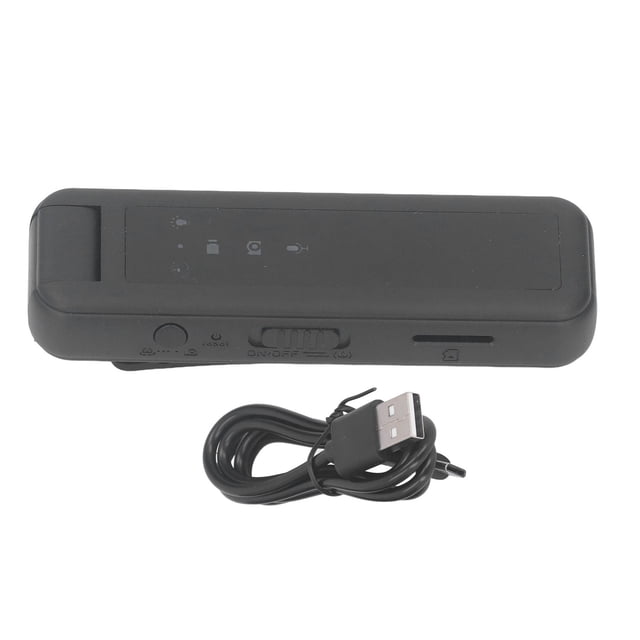 Grabadora de voz portátil 1080P con visión nocturna, dispositivo de grabación de fotos y videos con lente giratoria de 180° y batería incorporada de 600 mAh.