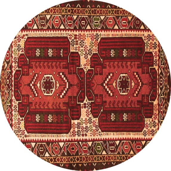 Ahgly Company Indoor Round Persian Orange Traditional Area Rugs, 5' Round
