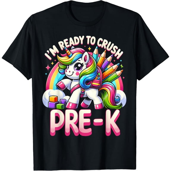 Crush Pre-K Back to School Unicorn First Day Preschool Kids Boys Girls T-shirt