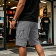 thumbnail image 4 of CCRFTGI Cargo Shorts for men With Elastic Drawstring Waist Lightweight Breathable Casual Work Shorts with Multi-Pockets Relaxed Fit Summer Shorts Gray 2XL, 4 of 6