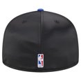 thumbnail image 4 of Men's-New Era  Black/Blue New York Knicks Throwback Satin Vintage Pin Two-Tone 59FIFTY Fitted Hat, 4 of 6