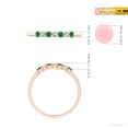 thumbnail image 5 of ANGARA Natural Half Eternity Seven Stone Emerald and Diamond Wedding Ring in 14K Rose Gold for Women (Size-2mm) | May Birthstone, Birthday, Anniversary, Jewelry Gift for Women | Natural Emerald Ring, 5 of 9