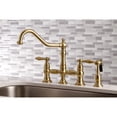 thumbnail image 2 of Kingston Brass KS3277ALBS Kitchen Faucet with Side Sprayer, Brushed Brass, 2 of 5