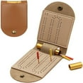thumbnail image 1 of Lefu Plateau de Cribbage de Voyage en Cuir Ensemble de Jeu de Cribbage avec 2 Dispositions de Piste 4 Chevilles, 1 of 4