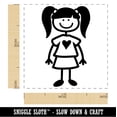 thumbnail image 2 of Stick Figure Girl Daughter Self-Inking Rubber Stamp Ink Stamper - Red Ink - Small 1 Inch, 2 of 7