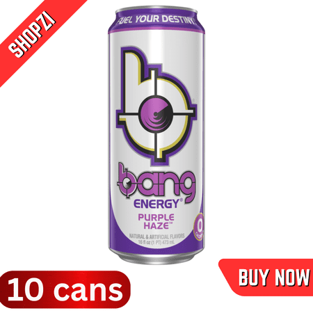 Bang Energy Purple Haze, 10 Pack (16 fl oz Cans), Sugar-Free Performance Energy Drink