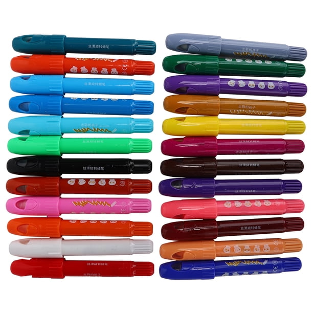 Crayones Giratorios Rotativos Cera Coloridas para Niños Lavables Pinta Graffiti Herramientas de Dibujo