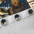 thumbnail image 4 of Manfei Retro Pike Fish Blackout Curtains Set of 2 (38x54 Each), Fishing Tool Print Living Room Curtains, Navy Beige Olive, 4 of 6