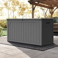 thumbnail image 4 of Decksplore 110 Gallon Deck Boxes, Outdoor Waterproof Lockable Patio Storage Box for Furniture,Pool Float, Garden Tools, UV Resistant, Gray, 4 of 7