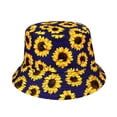 thumbnail image 2 of Sunflower Bucket Hat Double-Side-Wear Reversible Sun Hat for Women Men, Summer Vacation Travel Beach Packable Fisherman Hat, 2 of 3