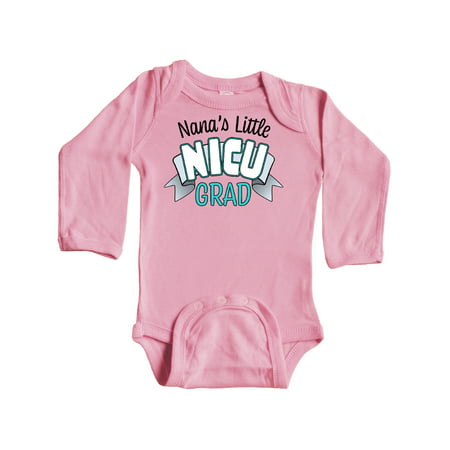 

Inktastic Nana s Little Nicu Grad in Blue with Banner Gift Baby Boy or Baby Girl Long Sleeve Bodysuit