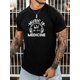 thumbnail image 1 of Men's Casual Fashion T-Shirt - Comfy Polyester Blend, Crew Neck, Short Sleeve with Geometric Print - Available in Black, White, Light Grey Tee For Adult, Men, Women, Teen, Teenager, Adolescent, Youth, 1 of 4