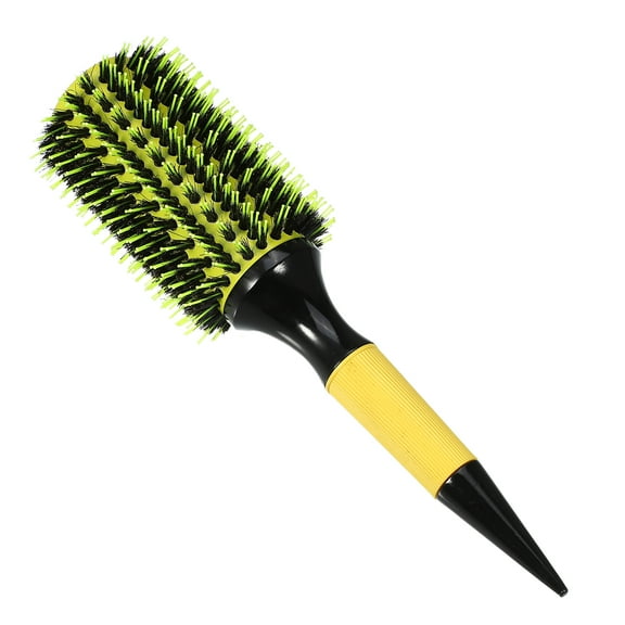 Unique Bargains Round Hair Brush Hair Brushes for Women Nylon Bristle Pins Round Brush Yellow 10.04"x2.76"