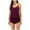 Wine, variant on Pajama Set Women Trendy Silk V Neck Suspender Vest Shorts Sleepwear