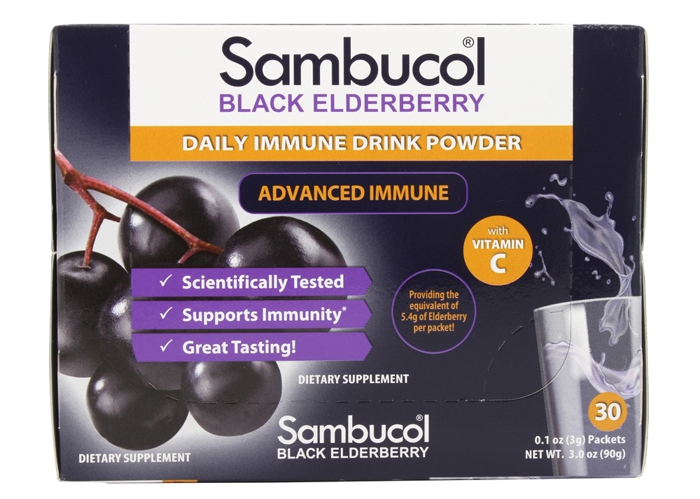 Sambucol Black Elderberry Daily Advanced Immune Drink Powder 30