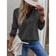 thumbnail image 3 of Suéter transpirable de otoño-invierno para oficina, citas, uso diario - Negro, talla S Cuello en V Manga larga Prendas de punto, 3 of 8