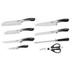 Top Chef Full Knife Set Stamped Corrosion Resistant Stainless Steel Black 9 Pc