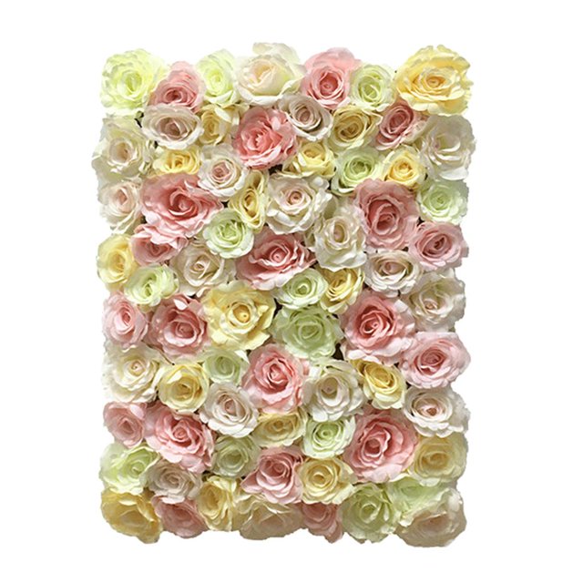 Telones de fondo de pared de flores artificial Panel de pared de rosas de simulación Decoración de compromiso Accesorios para Gloria Paneles de pared de flores artificiales