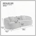 thumbnail image 4 of Modern Blue Boucle 3-Seat Curved Sofa for Living Room, Bedroom, 4 of 11