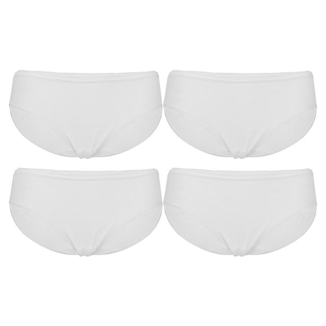 4 piezas de ropa interior desechable para mujer, algodón puro, absorbente, transpirable, suave, para maternidad