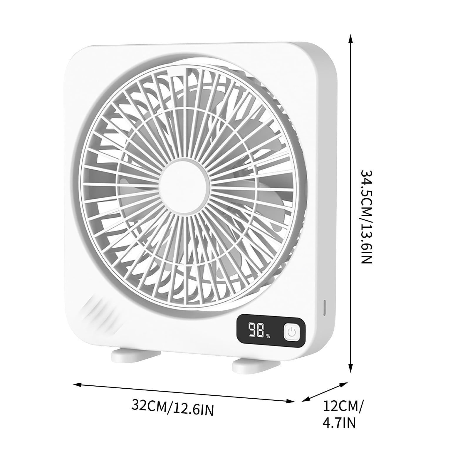 LHNFT Desk Fan Rechargeable Portable Fan with 5 Speeds & LED Display - 14 Inch Personal Silent Table Fan, 180° Tilt, Type-C Fast Charging,Desktop Fan for Bedroom Home Office Outdoor