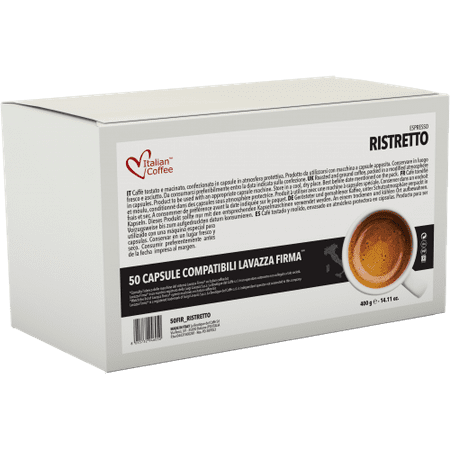 50 Italian Coffee capsules compatible with RIVO machines - RISTRETTO (Best Italian Coffee Machine)