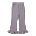 thumbnail image 3 of GYRATEDREAM Toddler Baby Girl Flare Pants for Infant Little Girls Wide Leg Ruffle Pants Bell Bottoms Legging Trousers for 7-8Y Purple, 3 of 9