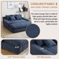 thumbnail image 2 of MOONMISS Chenille Upholstered 2-seater Deep Seat Lazy Sofa Bed with 5 back Pillows-Navy Blue, 2 of 5