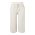 thumbnail image 4 of XAOFW Girl's Knee Length Pants Lightweight Girls Casual Wide Leg Trousers With Pockets And Ties For Everyday Wear Trendy Bottoms 4-5 Years, 4 of 5