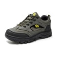 thumbnail image 5 of Mens Faux Leather Hiking Shoes Lightweight Breathable Anti-Slip Low Top Sneakers for Walking Trekking Outdoor Shoes with Arch Support Size 6-9.5 Army Green, 5 of 9