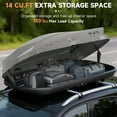 thumbnail image 2 of 14 Cubic Feet Hard Shell Roof Cargo Carrier with Security Keys 62.52 (L) x32.48 (W) x 13.19(H) Inch, Waterproof Rooftop Storage Box Roof Box for Vehicles Dual Side Opening Gray, 2 of 9