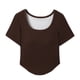 thumbnail image 5 of Tops de Manga Corta de las Mujeres Casual, Moda de Color Sólido, con la Almohadilla de Pecho Top de Pijama para las Mujeres, 5 of 7