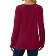 thumbnail image 4 of yoeyez Tunique en Tricot pour Femmes, Chandails à Manches Torsadées Patchwork, Col Ras du Cou Raglan, Chemises à Manches Longues, Hauts de Mode d'Automne 2024, Rose Vif, TTG, 4 of 6