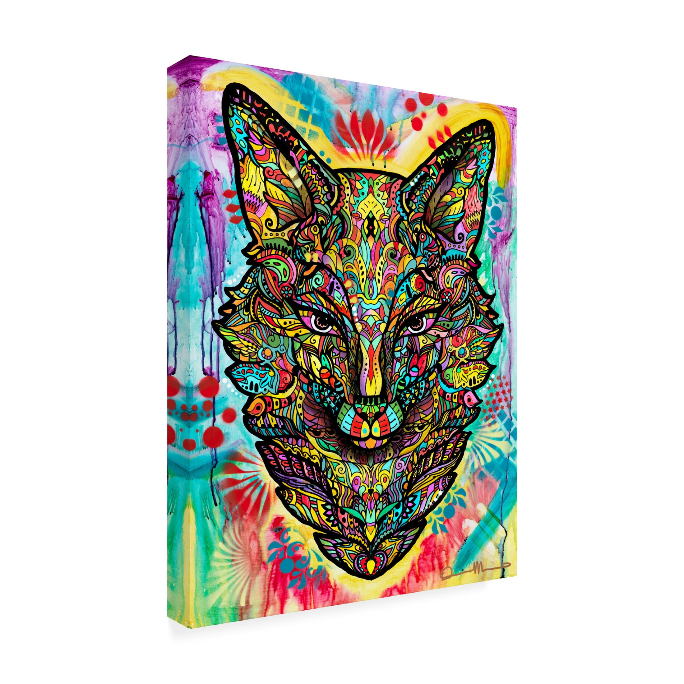 Canvas Wall Art - Dean Russo 'Spiritual Fox' Wall Art for Living Room, Bedroom, or Office Décor by Trademark Fine Art - 14 x 19 Inches