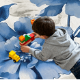 thumbnail image 6 of CURLYOOT Watercolor Blue Flower Area Rugs for Living Room Bedroom, 4' 10" x 6' 8" Washable Rug, Floor Carpet with Non Slip Backing for Dining Room Indoor, 6 of 8
