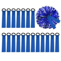 Cheerleader Pom Poms Name Tag, Blank Gear Tags Cheer Camp Pom Tags Tie Ribbon, Blue 24Pcs